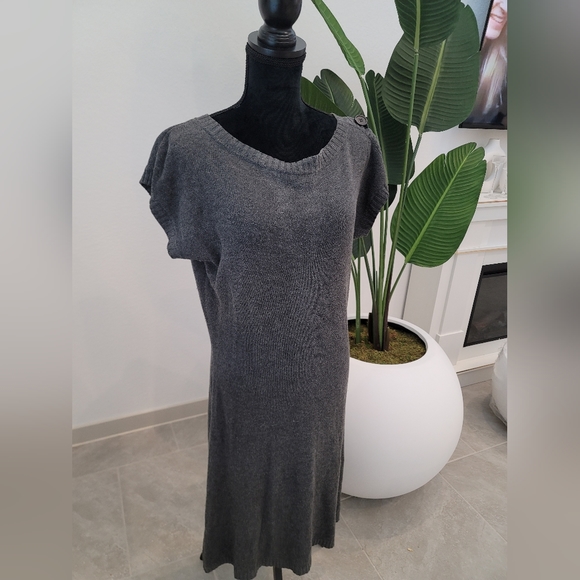 Grey Sweater Short Sleeve Dress - Picture 10 of 11